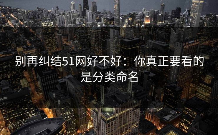 别再纠结51网好不好：你真正要看的是分类命名